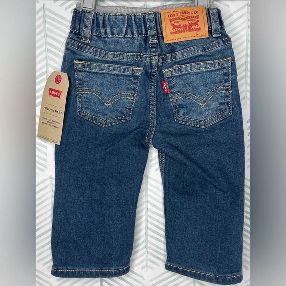 Levis Jeans Size 6 Months Baby Blue Pull On Pants  Distressed NWT - Picture 3 of 5